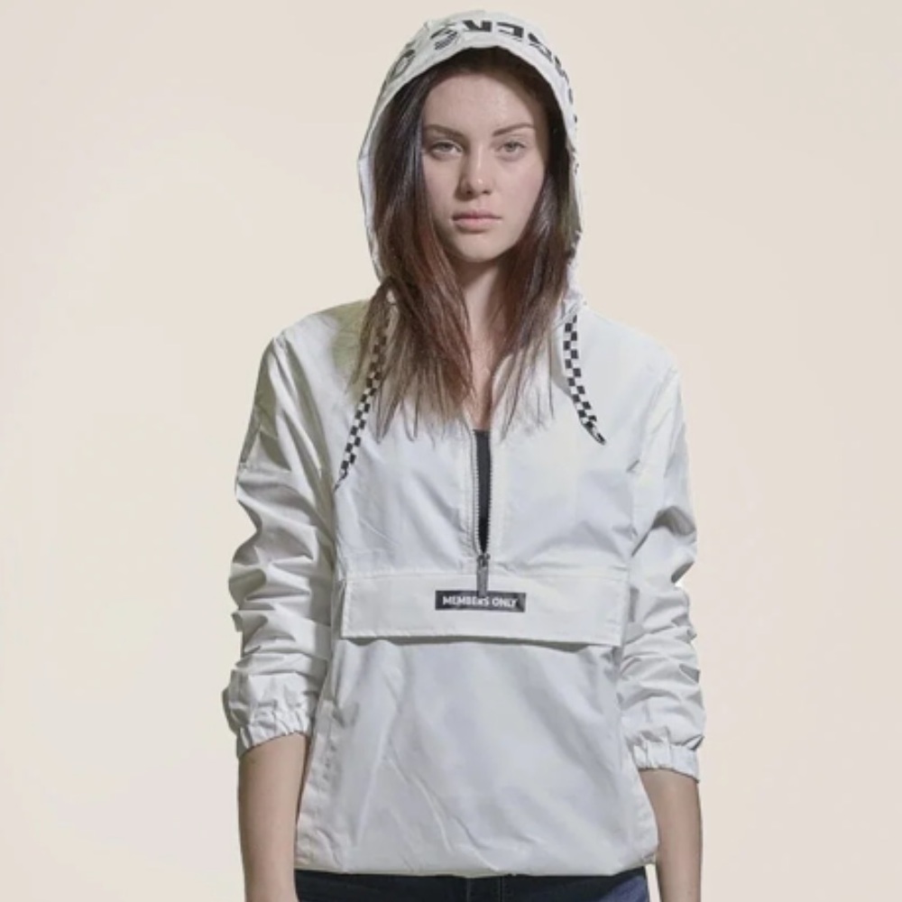 Members Only Women's Poly Taslon Pullover Jacket with hood brand new L